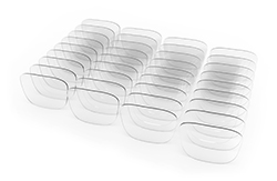 Various types of plastic eyeglass lenses